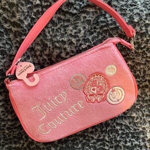 Juicy Couture Pink Velvet Embroidered Mini Purse Y2K Vintage inspired